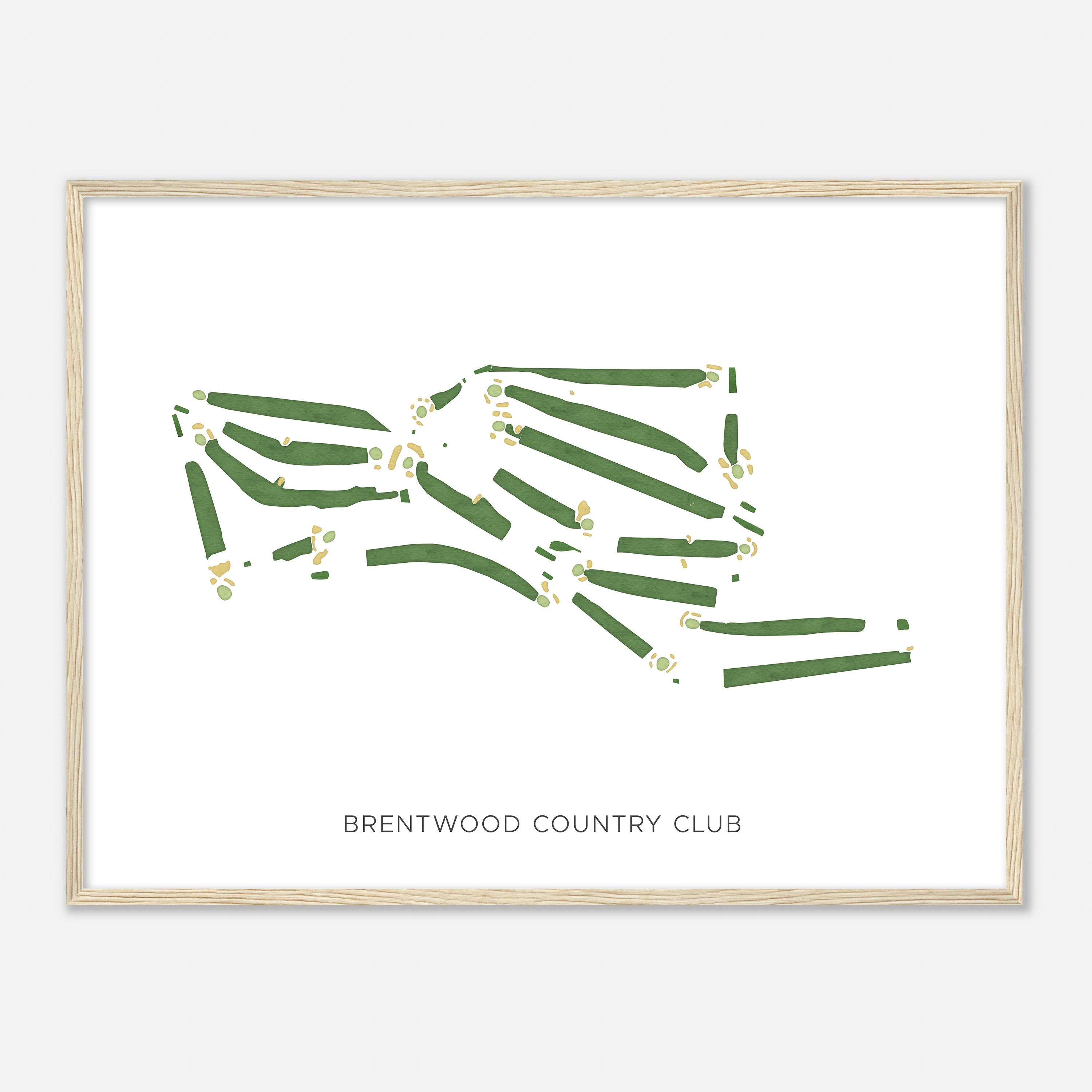 Brentwood Country Club, New York - Modern Watercolor Map | Golfer Gift, Golf Wall Art, Golf Poster Print, Course Layout