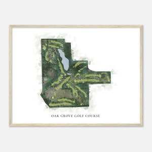 Oak Grove Golf Course, Illinois - Classic Watercolor Map | Golfer Gift, Golf Wall Art, Golf Poster Print, Course Layout