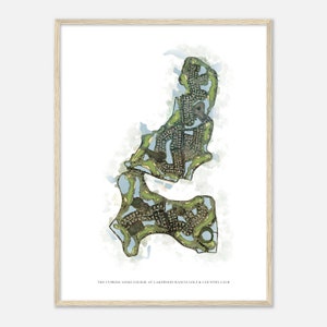 Der Cypress Links Platz im Lakewood Ranch Golf & Country Club, Florida - Klassische Aquarell Karte | Golfspieler Geschenk, Golf Wandkunst
