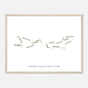 Yucaipa Valley Golf Club, Californië - Moderne aquarelkaart | Golfer cadeau, golf kunst aan de muur, golf poster print, baanindeling