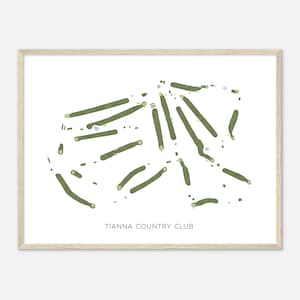 Tianna Country Club, Minnesota - Mappa acquerello moderna / Regalo per golfista, Arte da parete per il golf, Stampa poster di golf, Layout del campo