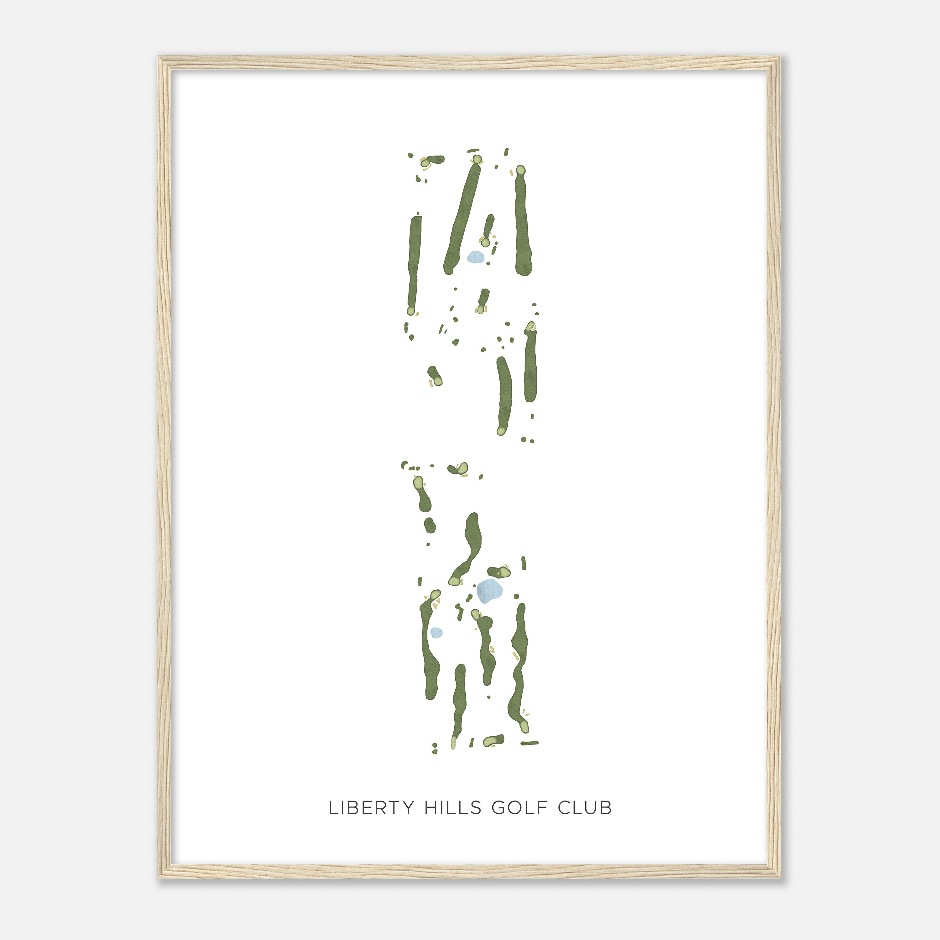 Liberty Hills Golf Club, Ohio - Modern Watercolor Map | Golfer