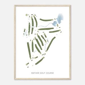 Mather Golf Course, California - Modern Watercolor Map | Golfer Gift, Golf Wall Art, Golf Poster Print, Course Layout