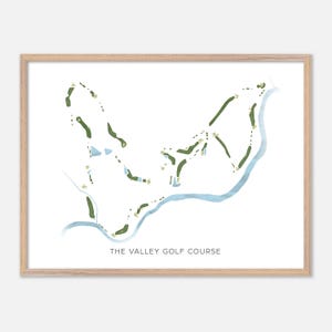 The Valley-golfbaan in Burlington, North Carolina: moderne aquarelkaart | Golfcadeau, golfmuurkunst, golfposterprint