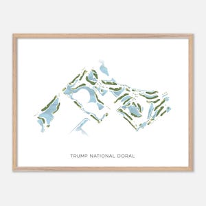 Trump National Doral in Miami, Florida: moderne aquarelkaart | Golfcadeau, golfmuurkunst, golfposterprint, baanindeling