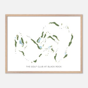 Le club de golf de Black Rock à Coeur d'Alene, Idaho - Carte aquarelle moderne | Cadeau de golfeur, oeuvre d'art murale de golf, impression d'affiche de golf