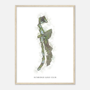 Sunridge Golf Club, Nevada - Klassische Aquarell Landkarte | Golfer Geschenk, Golf Wandkunst, Golf Poster Druck, Platz Layout