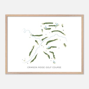Crimson Ridge Golf Club, Kanada - Moderne Aquarell Landkarte | Golfer Geschenk, Golf Wandkunst, Golf Poster Druck, Platz Layout