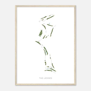 The Ledges, Alabama - Mapa de acuarela moderno / Regalo de golfista, Arte de pared de golf, Impresión de carteles de golf, Diseño del campo