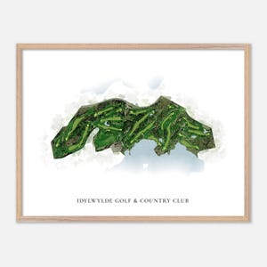 Idylwylde Golf & Country Club a Greater Sudbury, Canada - Mappa classica ad acquerello / Regalo per golfisti, Arte murale per golf, Stampa poster per golf