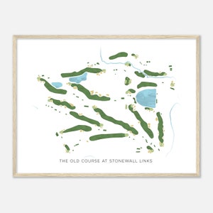 De Old Course bij Stonewall Links, Pennsylvania - Moderne aquarelkaart | Golfer cadeau, golf kunst aan de muur, golf poster print, baanindeling
