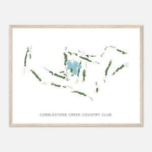 Cobblestone Creek Countryclub, New York - Moderne Aquarell Landkarte | Golfer Geschenk, Golf Wandkunst, Golf Poster Druck, Platz Layout