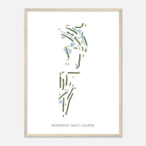 Renwood Golf Course, Illinois - Modern Watercolor Map | Golfer Gift, Golf Wall Art, Golf Poster Print, Course Layout