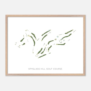 Spyglass Hill Golf Platz in Del Monte Forest, Kalifornien - Moderne Aquarell Landkarte | Golfer Geschenk, Golf Wandkunst, Golf Poster Druck