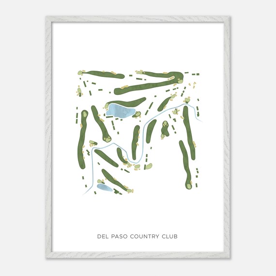 Del Paso Country Club in Sacramento, California - Modern Watercolor Map | Golfer Gift, Golf Wall Art, Golf Poster Print, Course Layout