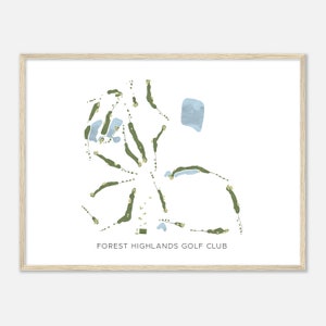 Forest Highlands Golf Club, Arizona - Moderne Aquarell Landkarte | Golfer Geschenk, Golf Wandkunst, Golf Poster Druck, Platz Layout