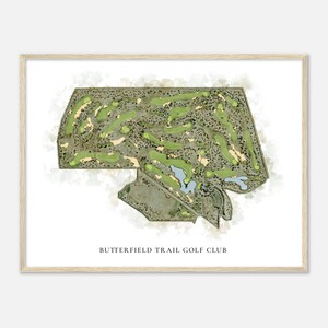 Butterfield Trail Golf Club, Texas - Classic Watercolor Map | Golfer Gift, Golf Wall Art, Golf Poster Print, Course Layout