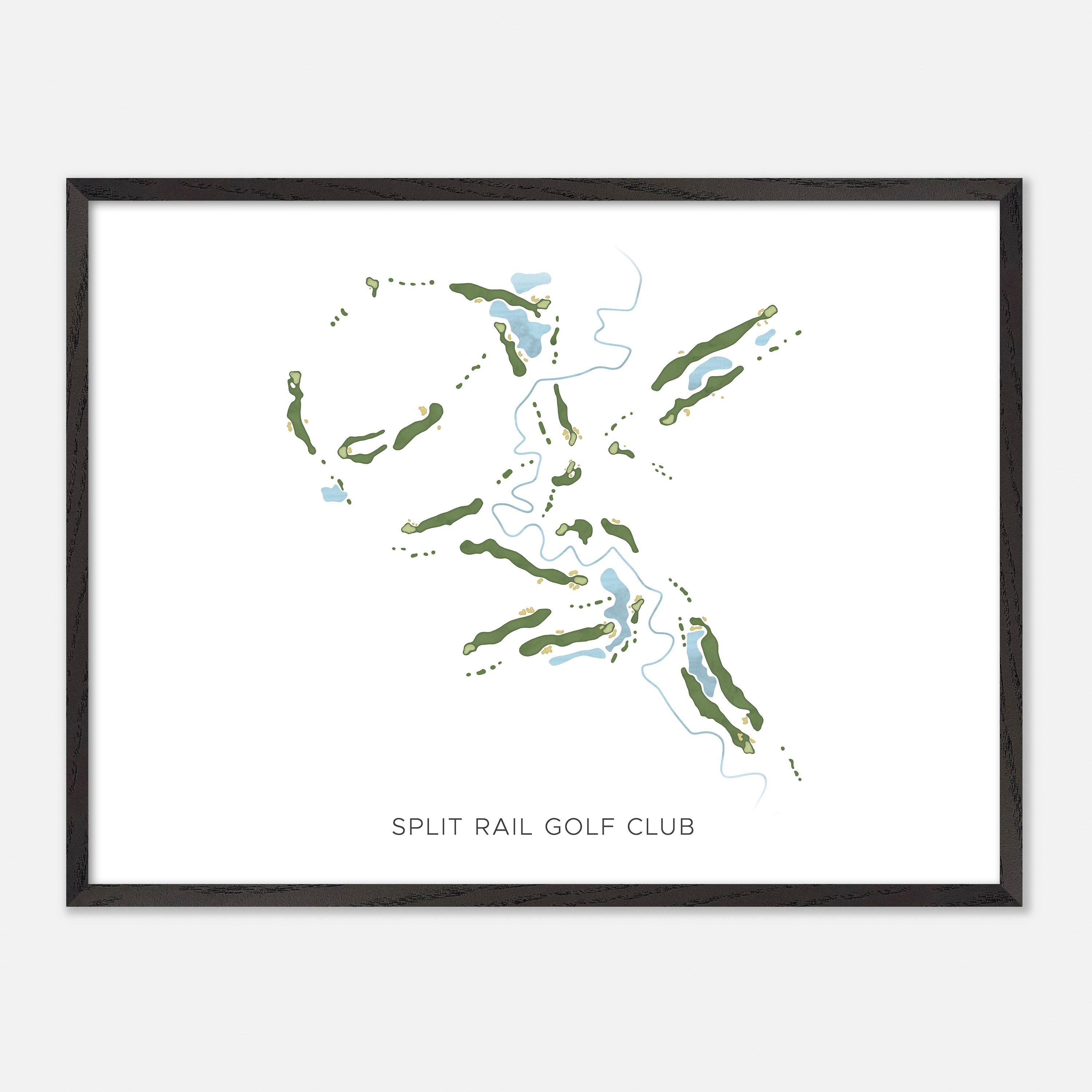 Split Rail Golf Club in Aledo, Texas - Modern Watercolor Map