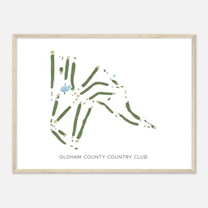 Oldham County Country Club, Kentucky - Mappa acquerello moderna / Regalo per golfisti, Arte da parete per golf, Stampa poster di golf, Layout del campo