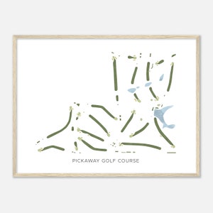 Pickaway Golf Course, Ohio - Modern Watercolor Map | Golfer Gift, Golf Wall Art, Golf Poster Print, Course Layout
