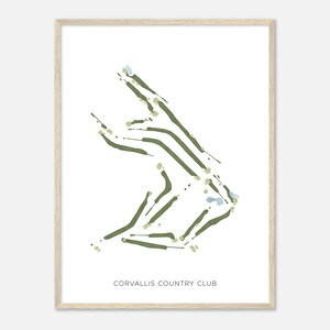 Corvallis Country Club, Oregon - Modern Watercolor Map | Golfer Gift, Golf Wall Art, Golf Poster Print, Course Layout