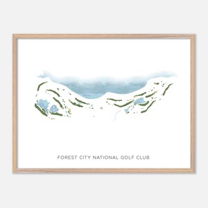 Forest City National Golf Club in London, Kanada - Moderne Aquarell Landkarte | Golfer Geschenk, Golf Wandkunst, Golf Poster Druck, Platz Layout