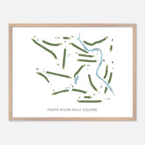 Trapp River Golf Platz in US Bundesstaat Wisconsin - Moderne Aquarell Landkarte | Golfer Geschenk, Golf Wandkunst, Golf Poster Druck