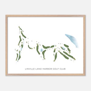 Linville Land Hafen Golfclub in Linville, North Carolina - Moderne Aquarell Landkarte | Golfer Geschenk, Golf Wandkunst, Golf Poster Druck