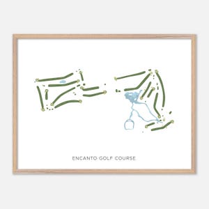 Parcours de golf d'Encanto à Phoenix, Arizona - Carte aquarelle moderne | Cadeau golfeur, oeuvre d'art murale de golf, impression d'affiche de golf, aménagement du parcours