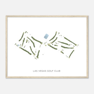 Las Vegas Golf Club, Nevada - Moderne Aquarell Landkarte | Golfer Geschenk, Golf Wandkunst, Golf Poster Druck, Platz Layout