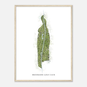 Brookside Golf Club, Kalifornien - Klassische Aquarell Landkarte | Golfer Geschenk, Golf Wandkunst, Golf Poster Druck, Platz Layout