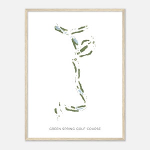 Parcours de golf de Green Spring, Utah - Carte aquarelle moderne | Cadeau golfeur, oeuvre d'art murale de golf, impression d'affiche de golf, aménagement du parcours