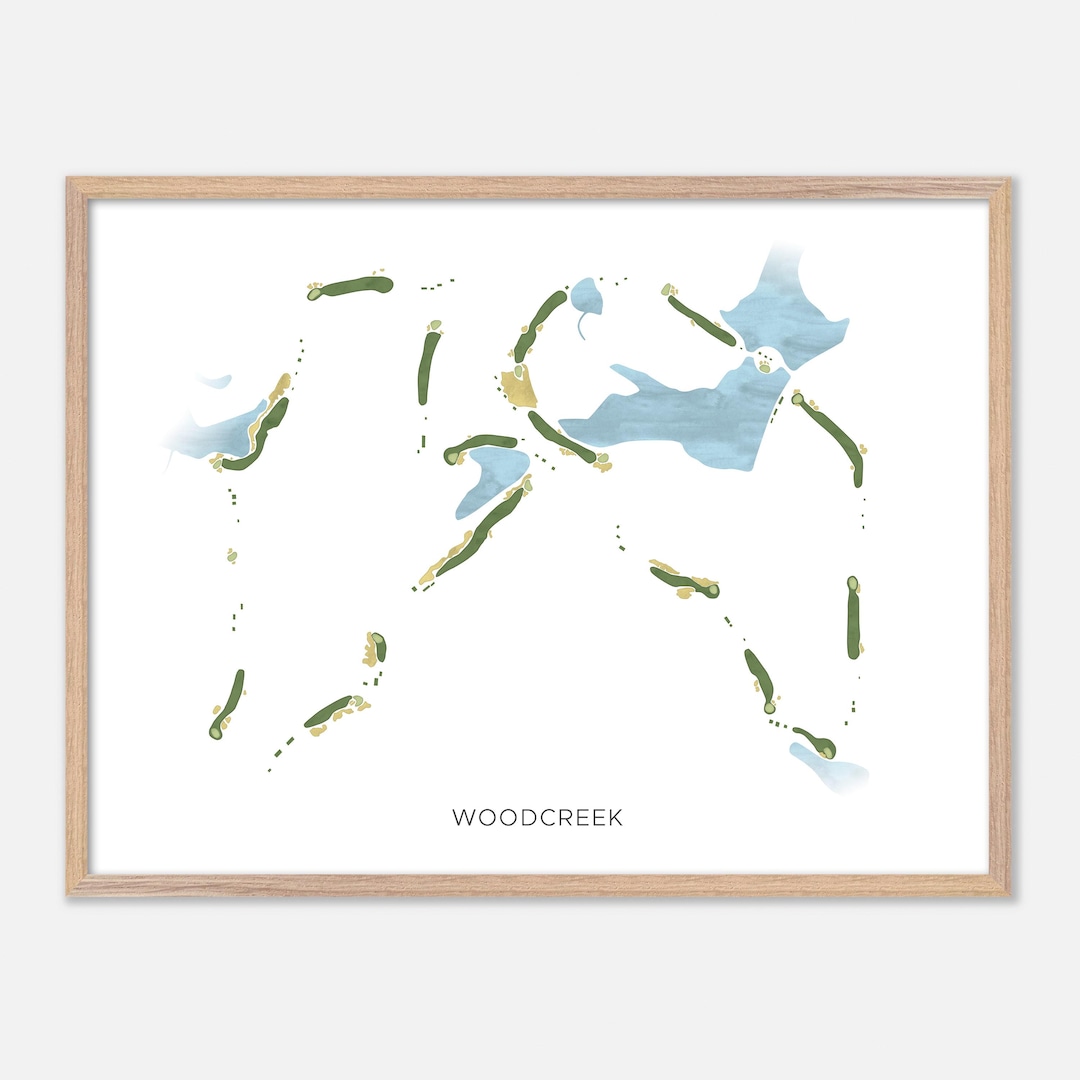 Woodcreek Shell Map Woodcreek in , South Carolina - Modern Watercolor Map | Golfer Gift ...