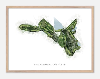 The National Golf Club, Missouri - Classic Watercolor Map | Golfer Gift, Golf Wall Art, Golf Poster Print, Course Layout