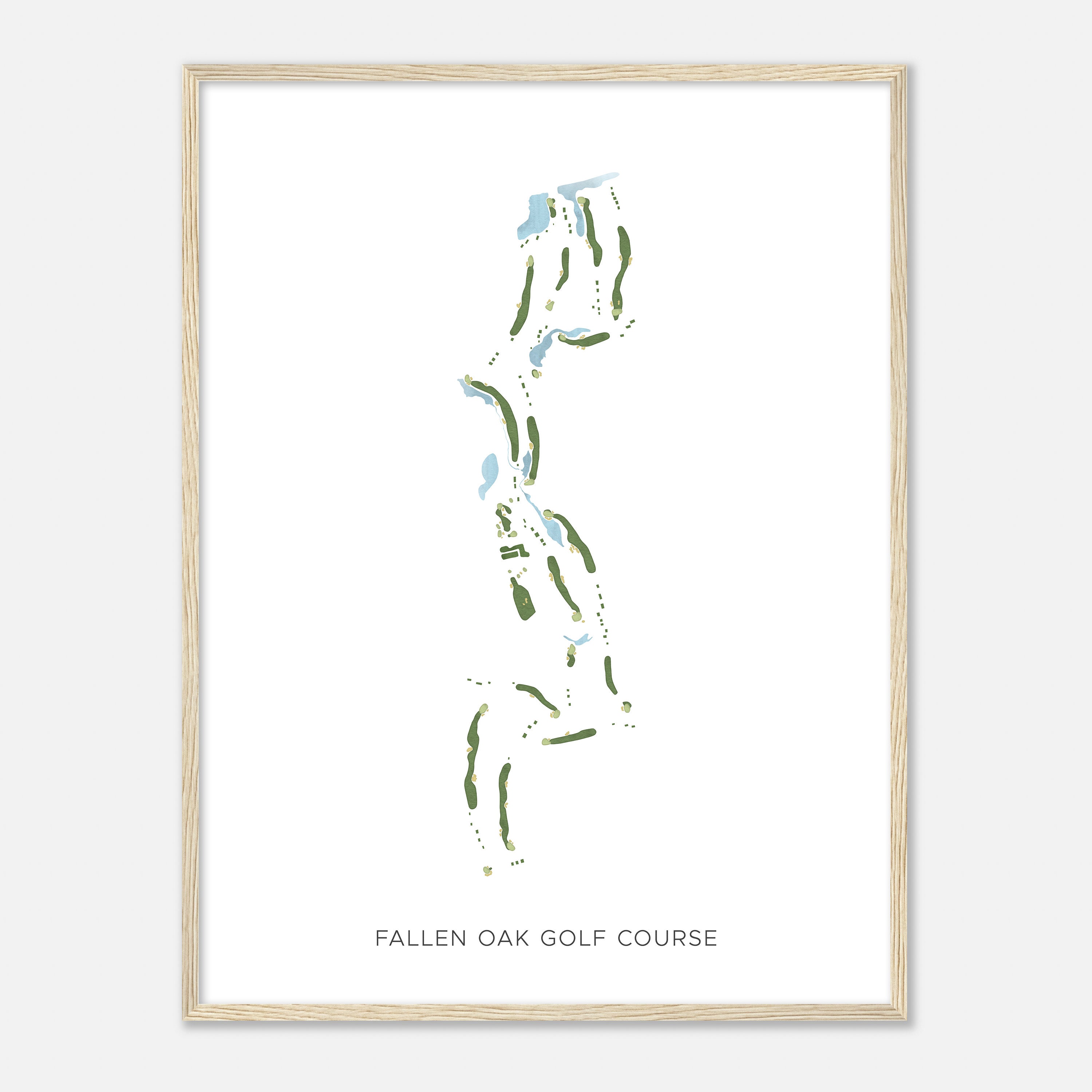 Fallen Oak Golf Course, Mississippi - Modern Watercolor Map
