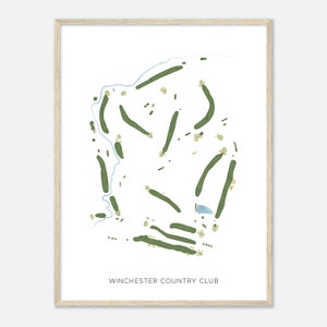 Winchester Country Club, Virginia - Modern Watercolor Map | Golfer Gift, Golf Wall Art, Golf Poster Print, Course Layout