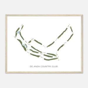 De Anza Country Club, California - Modern Watercolor Map | Golfer Gift, Golf Wall Art, Golf Poster Print, Course Layout