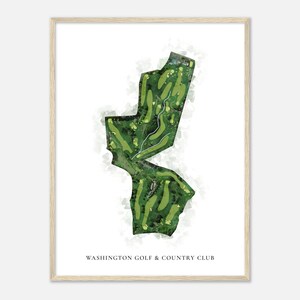 Washington Golf & Country Club, Virginia - Klassische Aquarell Landkarte | Golfer Geschenk, Golf Wandkunst, Golf Poster Druck, Platz Layout