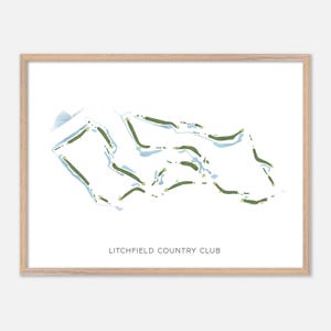 Litchfield Country Club in Pawleys Island, South Carolina - Moderne Aquarell Landkarte | Golfer Geschenk, Golf Wandkunst, Golf Poster Druck