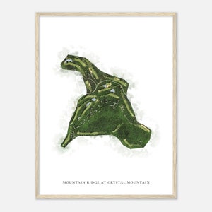 Mountain Ridge bij Crystal Mountain, Michigan - Klassieke aquarelkaart | Golfer cadeau, golf kunst aan de muur, golf poster print, baanindeling