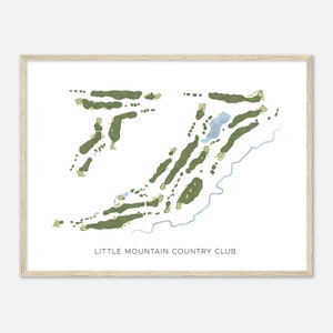 Little Mountain Country Club, Ohio - Mappa acquerello moderna / Regalo per golfista, Arte da parete per il golf, Stampa poster di golf, Layout del campo