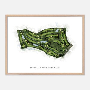 Buffalo Grove Golf Club in Buffalo Grove, Illinois - Klassische Aquarell Karte | Golfer Geschenk, Golf Wandkunst, Golf Poster Druck, Platz Layout
