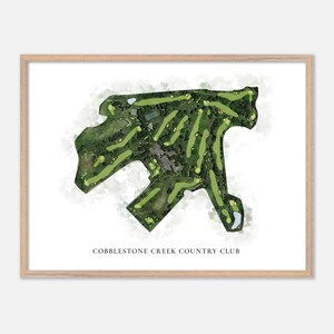 Cobblestone Creek Country Club a Lawrenceville, New Jersey - Mappa classica ad acquerello / Regalo per golfisti, Arte murale per golf, Stampa poster per golf