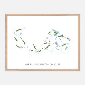 Marsh Landing Country Club in Ponte Vedra Beach, Florida: moderne aquarelkaart | Golfcadeau, golfmuurkunst, golfposterprint