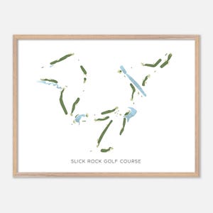 Parcours de golf de Slick Rock à Horseshoe Bay, Texas - Carte aquarelle moderne | Cadeau golfeur, oeuvre d'art murale de golf, impression d'affiche de golf, aménagement du parcours