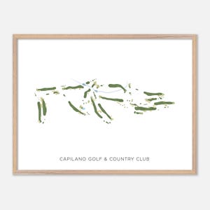 Capilano Golf & Country Club a , Canada - Mappa moderna ad acquerello / Regalo per golfisti, Arte murale per golf, Stampa poster per golf, Layout del campo