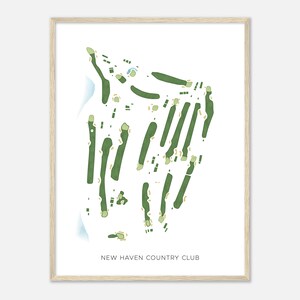 New Haven Country Club, Conneticut - Moderne Aquarell Landkarte | Golfer Geschenk, Golf Wandkunst, Golf Poster Druck, Platz Layout