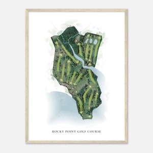 Rocky Point Golf Course, Maryland - Classic Watercolor Map | Golfer Gift, Golf Wall Art, Golf Poster Print, Course Layout