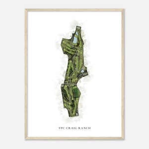 TPC Craig Ranch, Texas - Klassische Aquarell Landkarte | Golfer Geschenk, Golf Wandkunst, Golf Poster Druck, Platz Layout