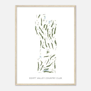 Egypt Valley Country Club, Michigan - Moderne aquarelkaart | Golfer cadeau, golf kunst aan de muur, golf poster print, baanindeling